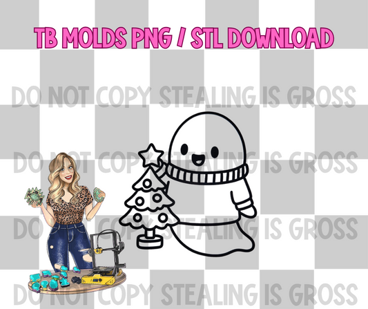 Xmas tree ghosty PNG STL