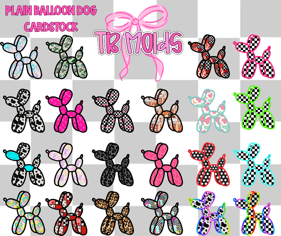 Plain Balloon Dog - full size- TB MOLDS mixed grab bag cardstock