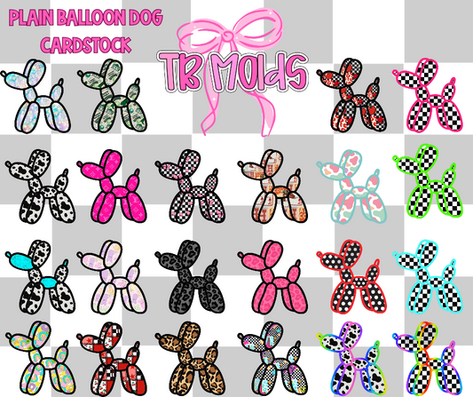 Plain Balloon Dog - full size- TB MOLDS mixed grab bag cardstock