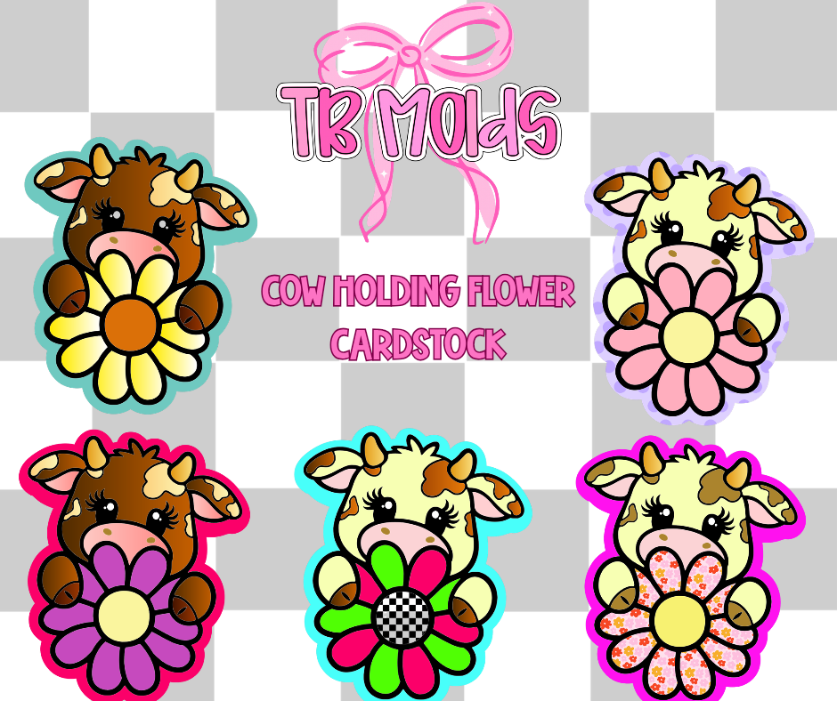Cow holding flower TB MOLDS mixed grab bag cardstock