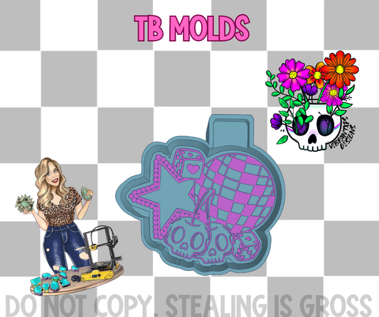 Disco skull cherry collage