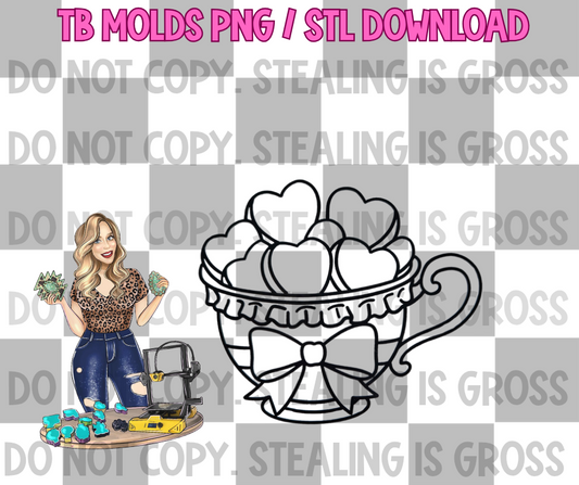 Heart candy teacup PNG STL