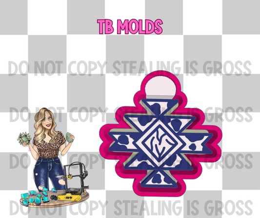 Turquoise cow print aztec