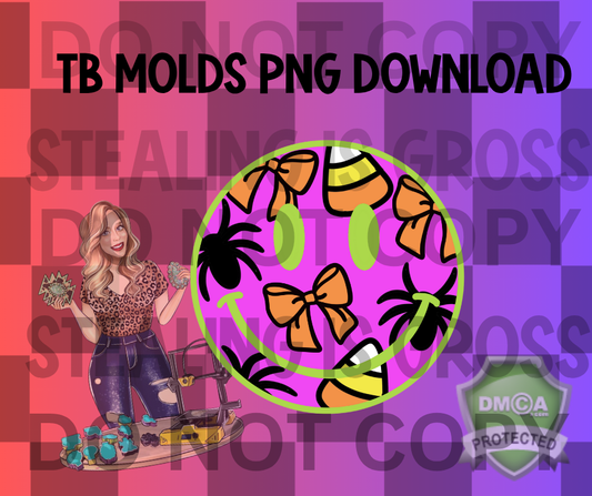 Bow,candy corn,spider happy face PNG