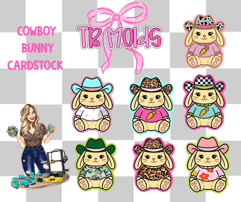 Cowboy Bunny TB MOLDS mixed grab bag cardstock