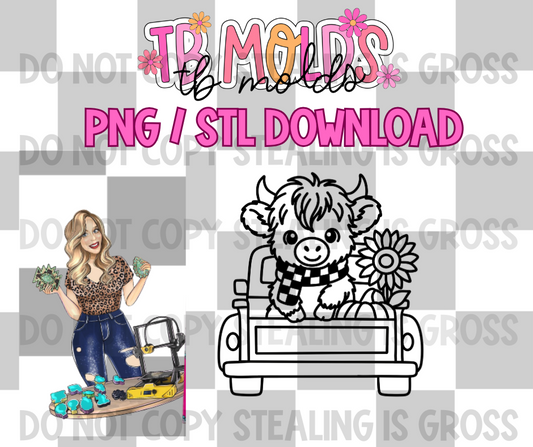 Harvest truck highland PNG STL download