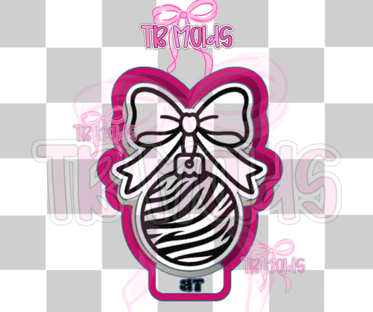 Zebra ornament with bow