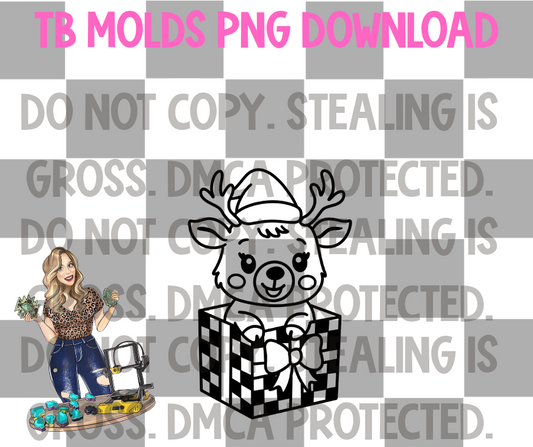 Reindeer in giftbox PNG