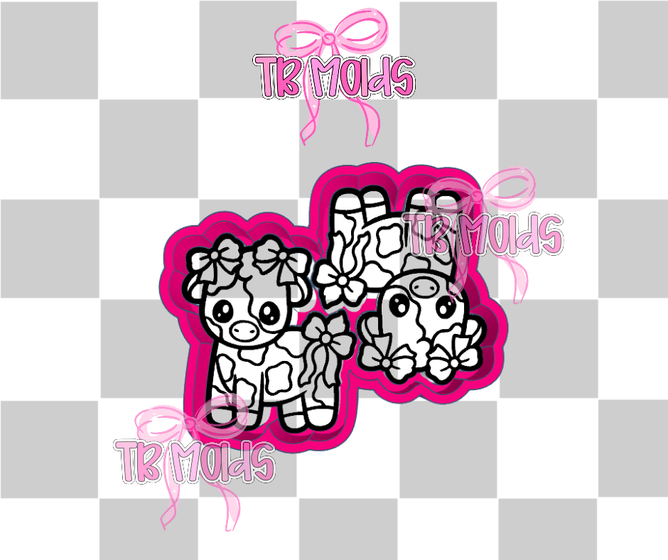 Cutie cow with bows vent clips