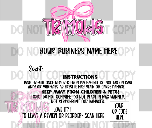 3x2 custom scent label with qr code