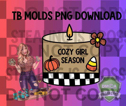 Cozy girl candle  PNG