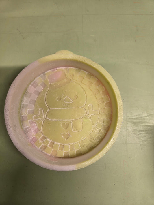 DESTASH round checkered snowman