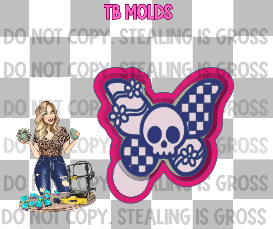 Groovy skull butterfly