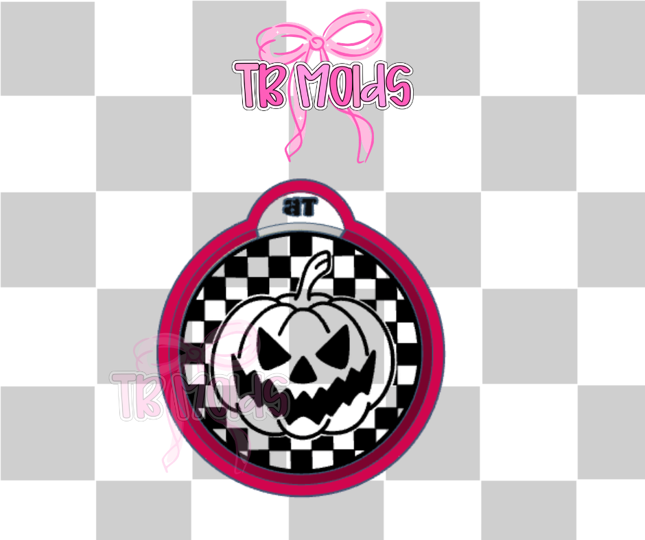 Round checkered pumpkin