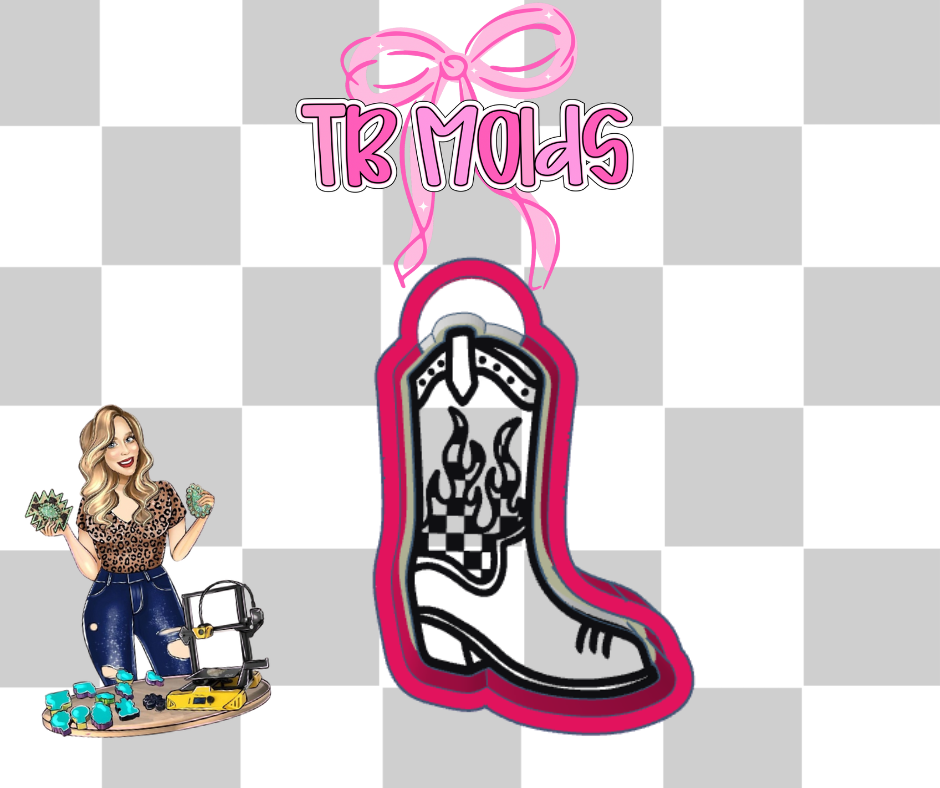 Checkered flame boot