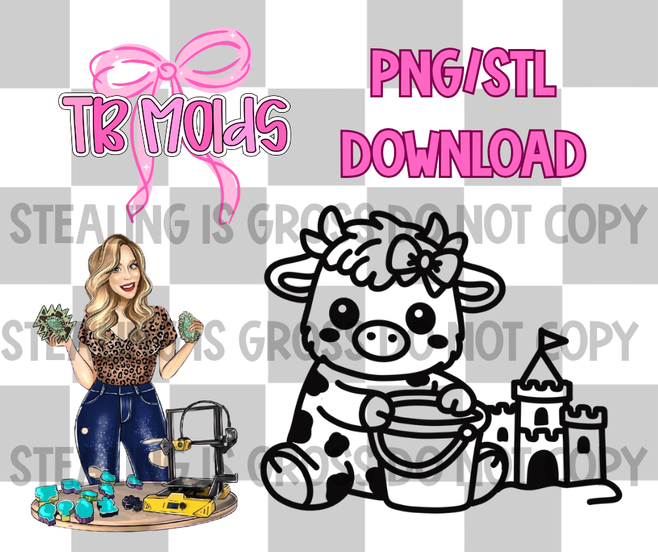 Sand castle cow PNG/STL Download