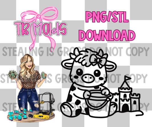 Sand castle cow PNG/STL Download