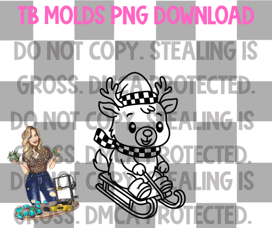 Sledding reindeer PNG