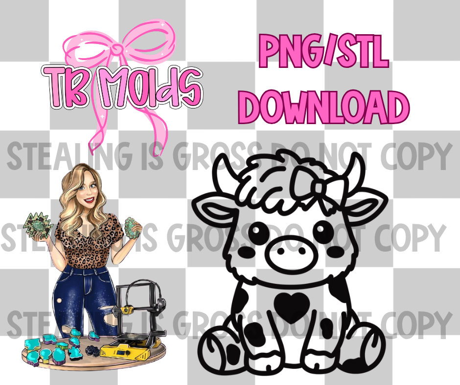 Heart cow PNG/STL Download