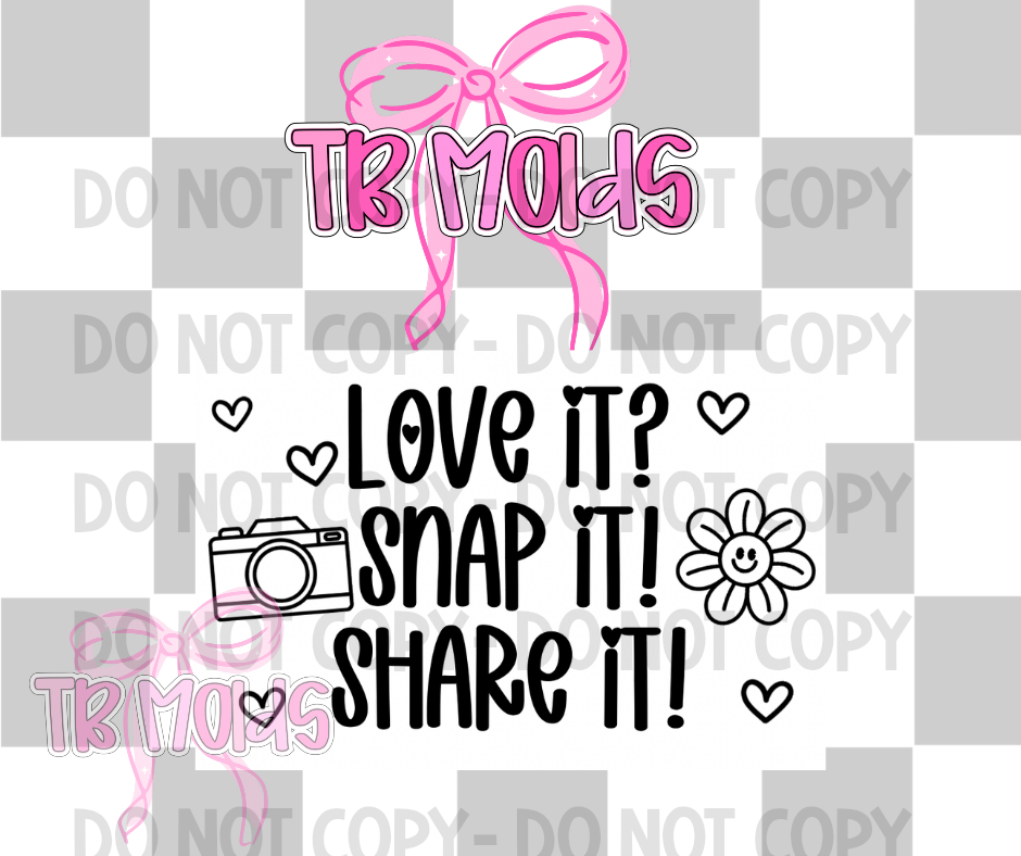 3x2 love it, snap it, share it label