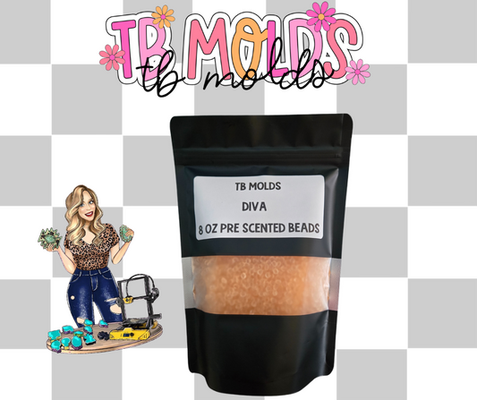 8 oz pre scented beads- Diva Girl