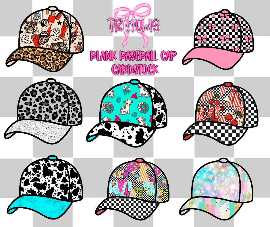 Blank Baseball Cap TB MOLDS mixed grab bag cardstock