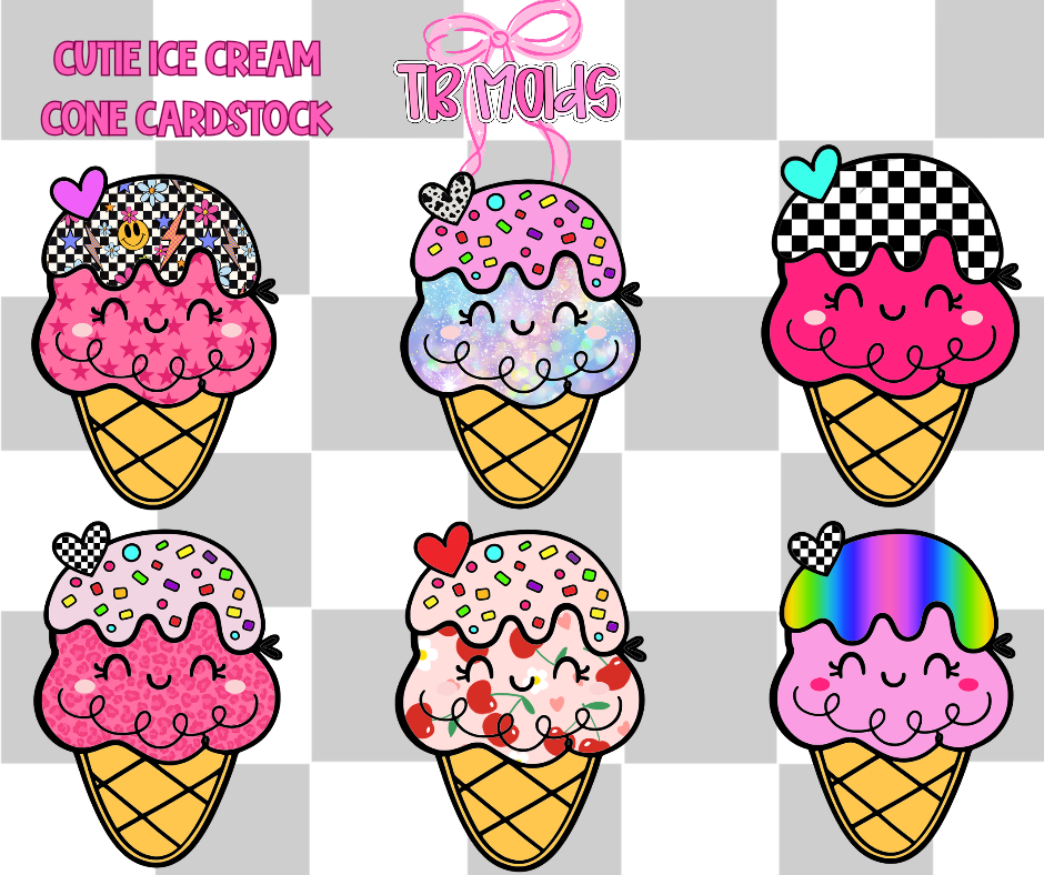 Cutie ice cream cone- TB MOLDS mixed grab bag cardstock