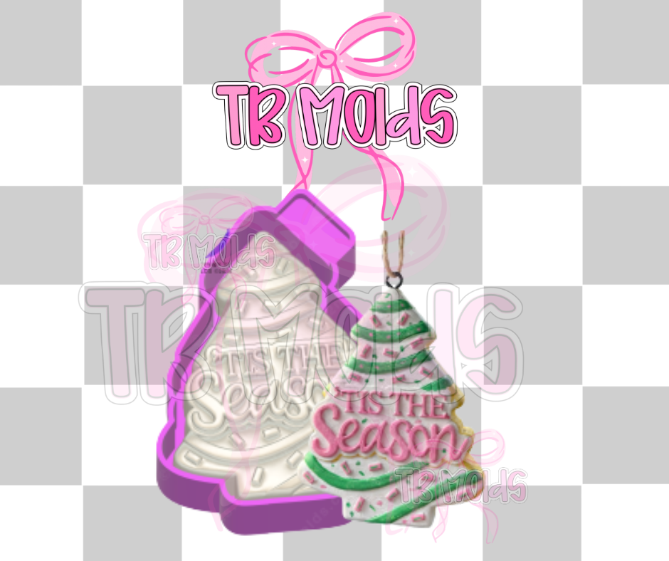 3d tis the season tree cake