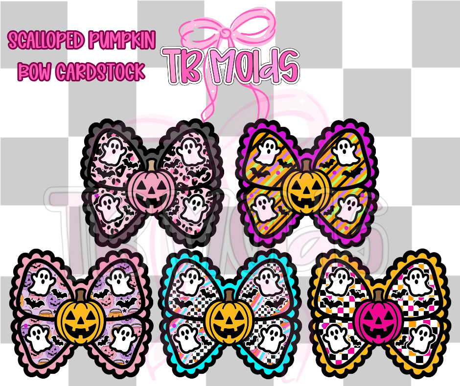 Scalloped pumpkin bow- TB MOLDS mixed grab bag cardstock