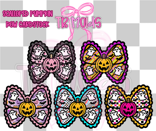 Scalloped pumpkin bow- TB MOLDS mixed grab bag cardstock