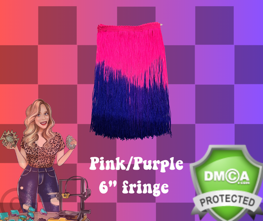 Pink/purple 6 inch fringe