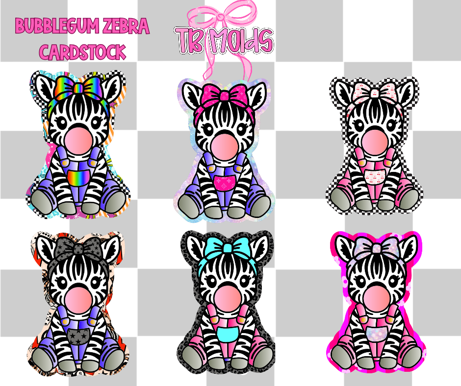 Bubblegum zebra- TB MOLDS mixed grab bag cardstock