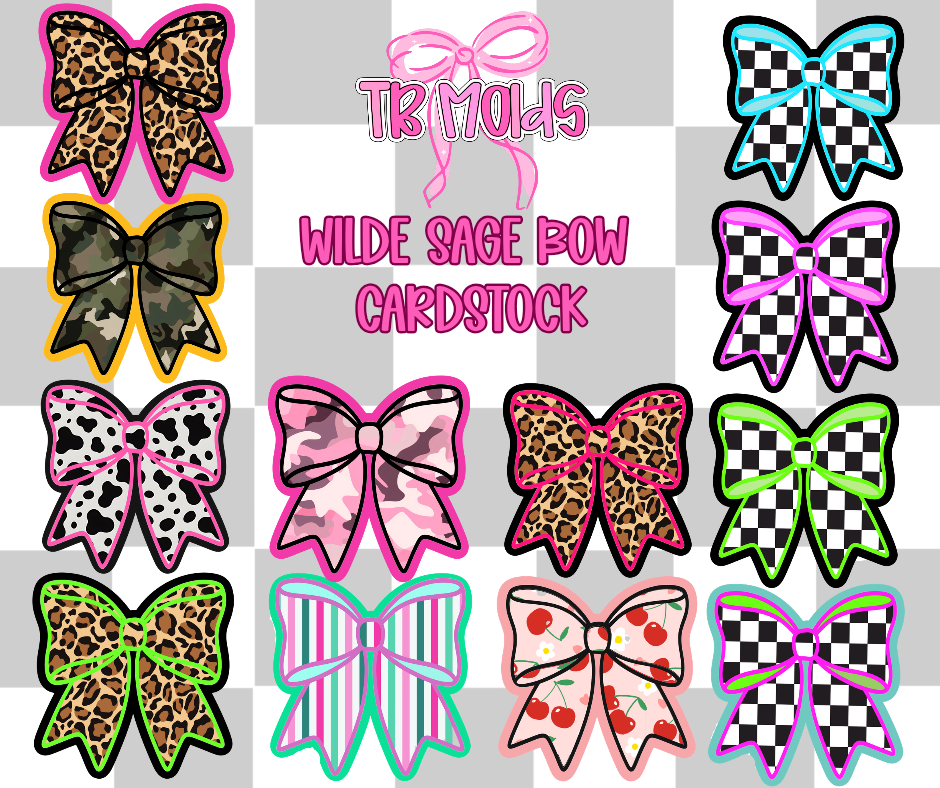 Wilde sage bow TB MOLDS mixed grab bag cardstock