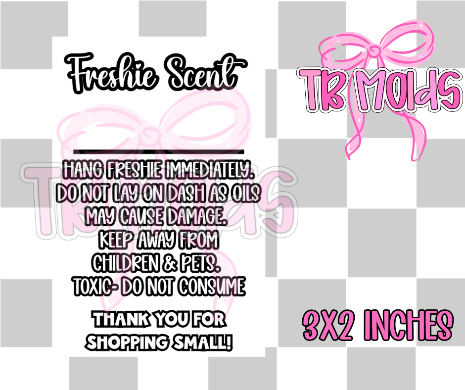 3x2 freshie scent label