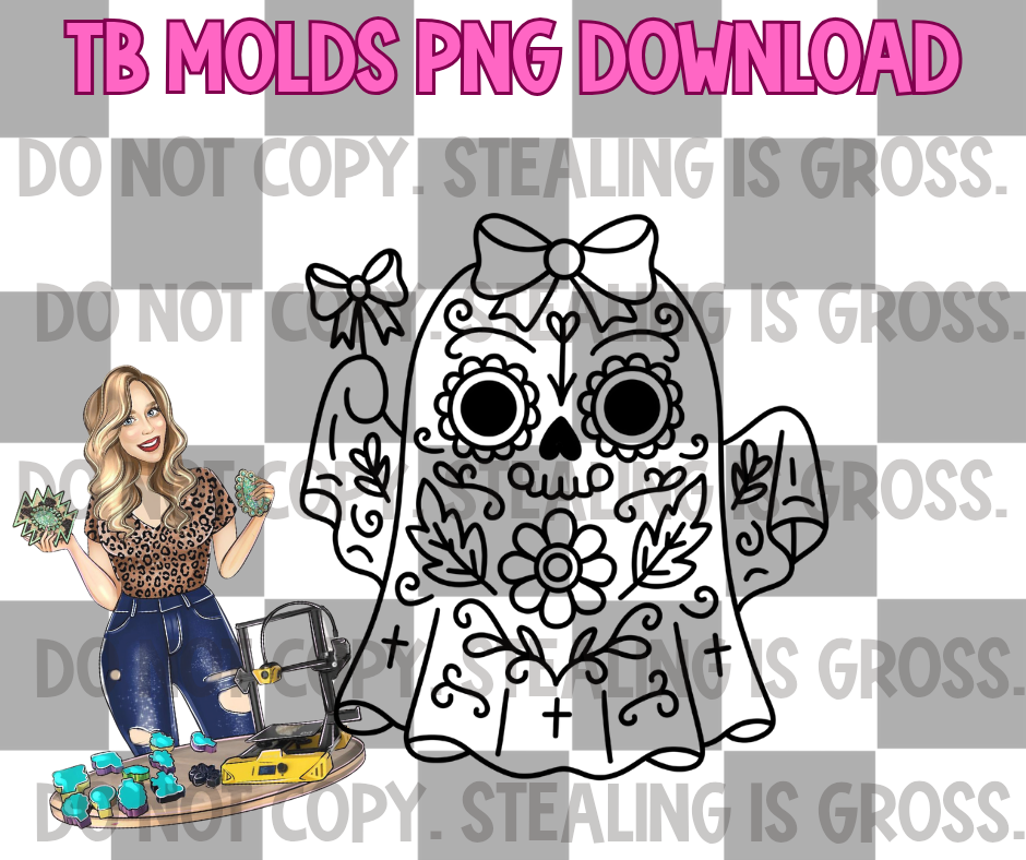 Sugar Skull Ghost PNG