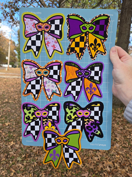 Mardi Gras Bow 2 TB MOLDS mixed grab bag cardstock
