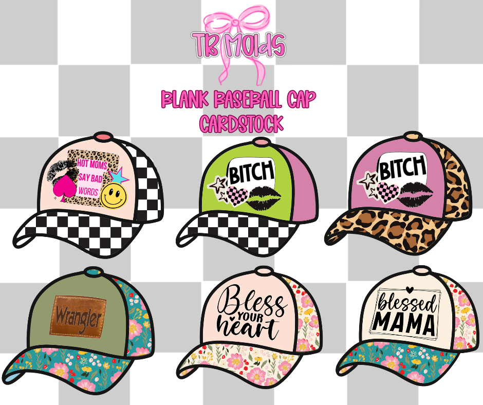 Blank Baseball Cap TB MOLDS mixed grab bag cardstock