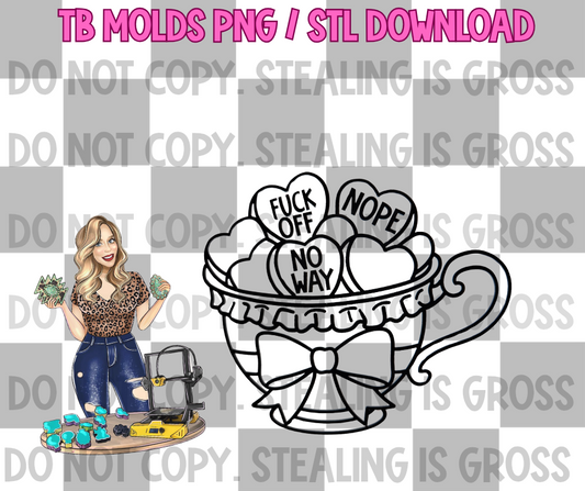 Foul heart candy teacup PNG STL