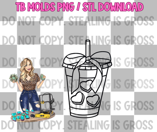 Heart candy ice coffee PNG STL