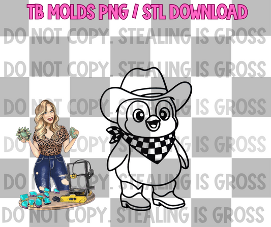 Cowboy penguin PNG STL