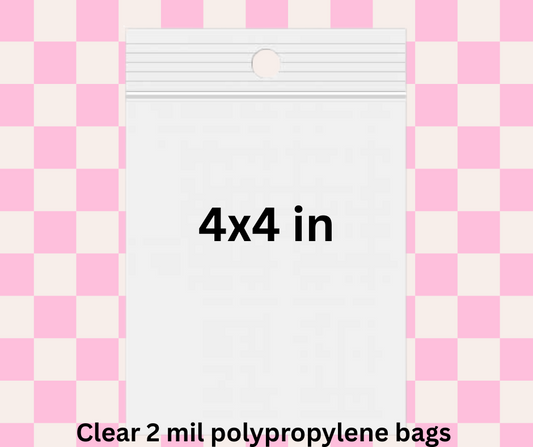 4x4 in polypropylene freshie bags