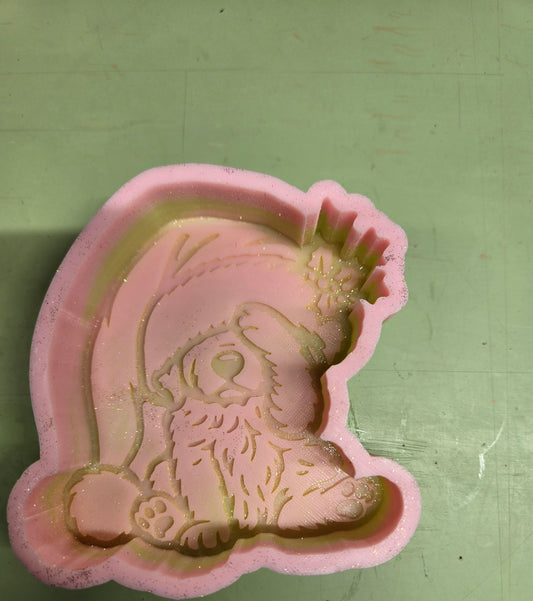 DESTASH lab pup in xmas hat