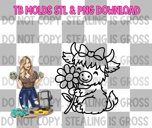 Daisy highland STL PNG