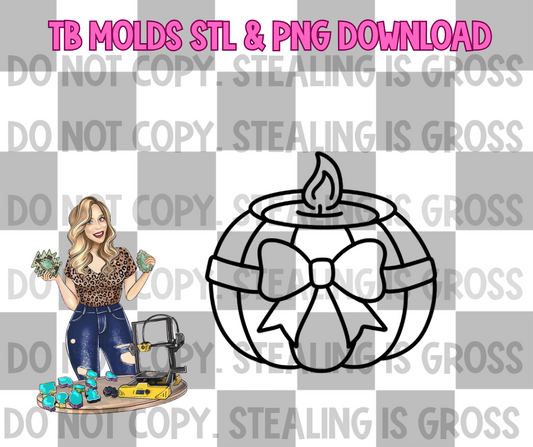 Pumpkin candle STL PNG