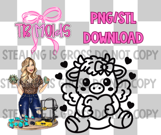 Valentine cow PNG/STL Download