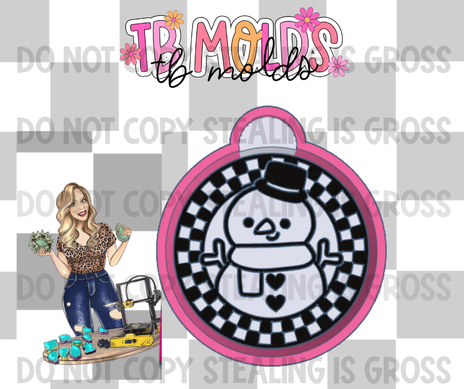 Round checkered snowman