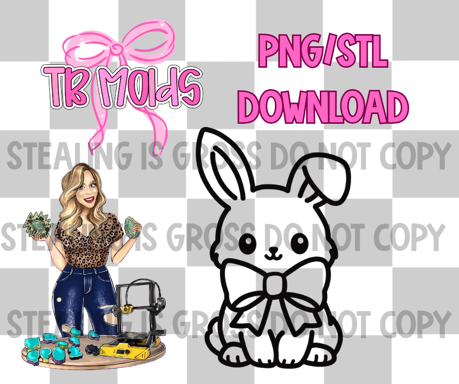 Big bow bunny PNG/STL Download