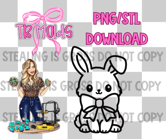 Big bow bunny PNG/STL Download