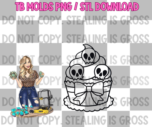 Skull cupcake PNG STL