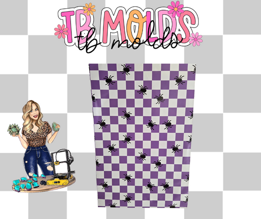6x9 Purple & White checker print Spiders Poly Mailer